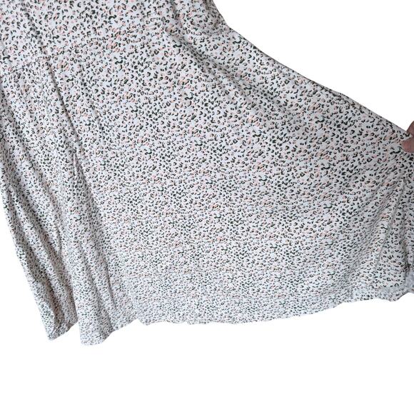 Pact organic cotton fit and flare white pink green micro leopard print dress XL - Picture 5 of 6
